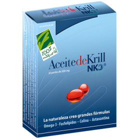 Huile de krill Nko 500 mg, 30 perles, 100 % naturelle