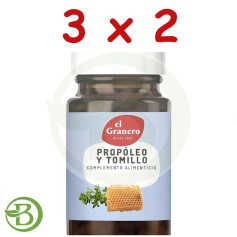 Granero, lot de 3 paquets de 2 gélules de propolis et de thym, 60 gélules