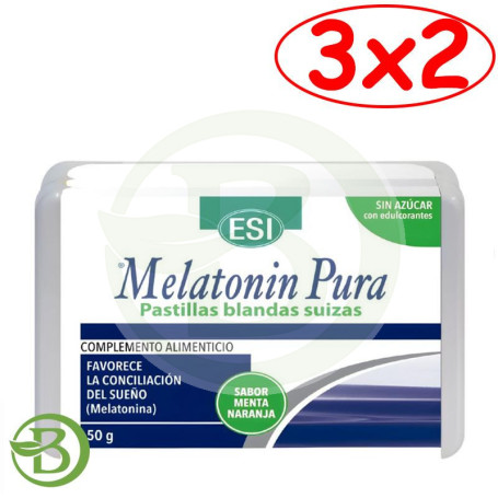 Pack 3x2 Melatonin Pura 1Mg Pastillas Blandas Suizas 50G Esi