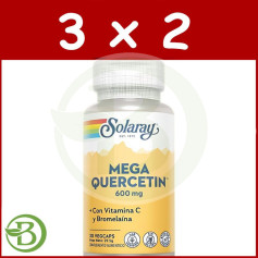 Pack 3x2 Petite Méga Quercitine 600Mg. 30 Gélules Végétales Solaray