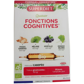 Fonctions cognitives Quartet Bio 20 Ampoules Superdiet