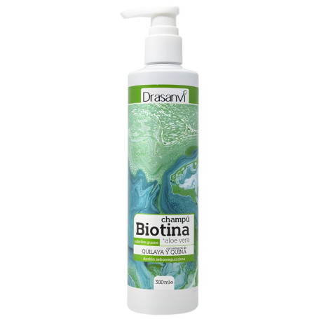 Shampoing à la biotine et à l'aloe vera pour cheveux gras 300 ml Drasanvi