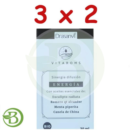Pack 3x2 Sinergia Difusión Energía Bio 30Ml Vitaroms Drasanvi