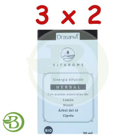 Pack 3x2 Sinergia Difusión Herbal Bio 30Ml Vitaroms Drasanvi
