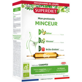 Protocole Bio Minceur 3 Phases 30 x 10 ml Superdiet