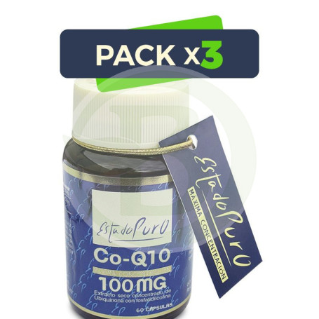 Pack 3x Coenzima Q10 100Mg. 60 Cápsulas Estado Puro