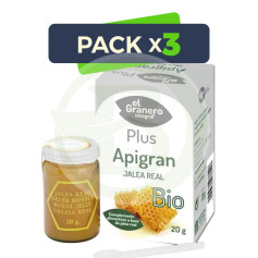 Pack 3x Apigran Gelée Royale Bio 20Gr. El Granero