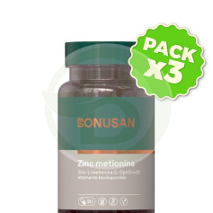 Pack 3x Zincmetionina 15Mg. 90 Tabletas Bonusan