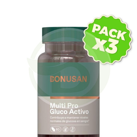 Pack 3x Multi Pro Gluco Activo 60 Tabletas Bonusan