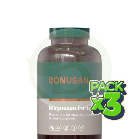 Pack 3x Magnesan Forte Plus 120 Comprimidos Bonusan