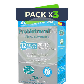 Pack 3x Probiotravel 20 30 Cápsulas Airbiotic