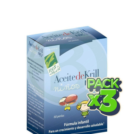 Pack 3x Aceite De Krill Niños 60 Perlas 300Mg. Cienporcien Natural