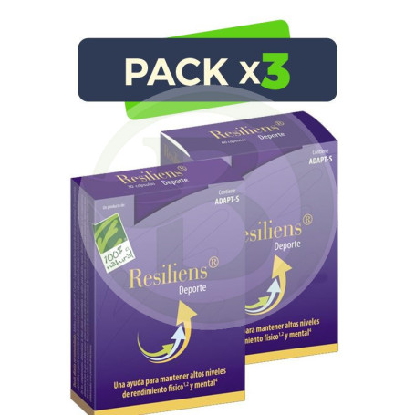 Pack 3x Resiliens Deporte 30 Cápsulas 100% Natural