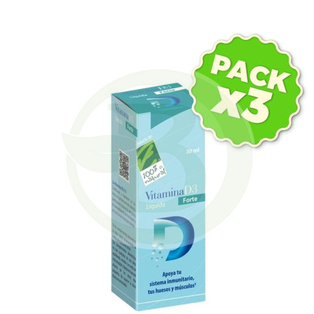 Pack 3x Vitamina D3 Líquida Forte 30Ml Cienporcien Natural