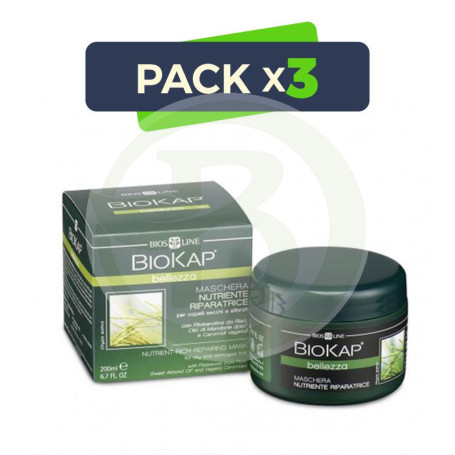 Pack 3x Mascarilla Nutritiva y Reparadora 200Ml. Biokap