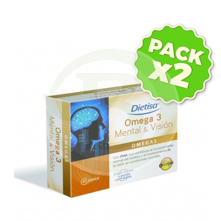 Pack 2x Omega 3 Mental y Visión 45 Perlas Dietisa
