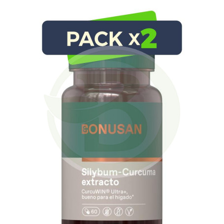 Pack 2x Silybum-Cúrcuma 60 Cápsulas Bonusan