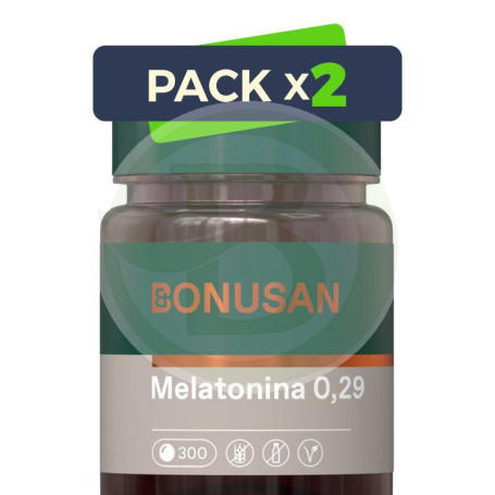 Pack 2x Melatonina 0,3Mg. 300 Tabletas Bonusan