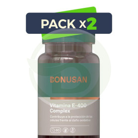Pack 2x Vitamina E-400 Complejo 60 Cápsulas Bonusan