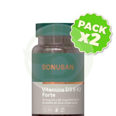 Pack 2x Vitamina D3 & K2 Forte 120 Perlas Bonusan