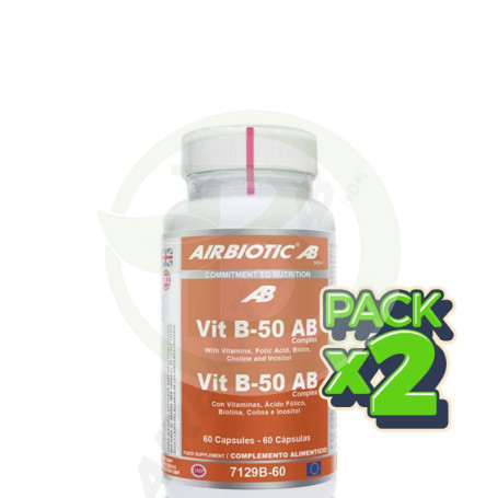 Pack 2x Vitamina B-50 AB Complex 60 Cápsulas Airbiotic