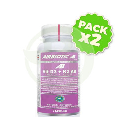 Pack 2x Vit D3 + K2 (5.000 Ui D3 + 100 Μg K2) 60 Comprimés Airbiotic