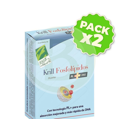 Pack 2x Krill Fosfolípidos Pl+Dha 30 Perlas 100% Natural