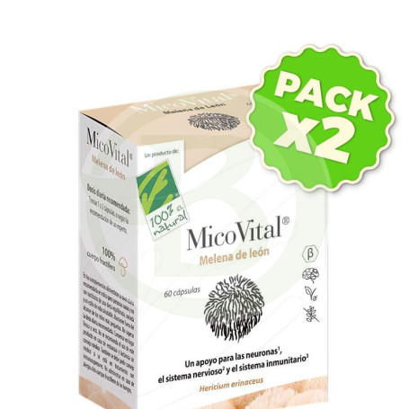 Pack 2x Micovital Melena De León 60 Cápsulas 100% Natural