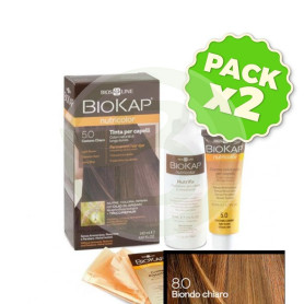 Pack 2x Tinte Nutricolor 8.0 Rubio Claro 140Ml. Biokap