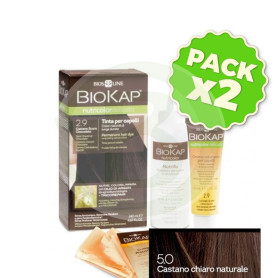 Pack 2x Tinte Nutricolor Delicato 5.0 Castaño Claro Natural 140Ml. Biokap