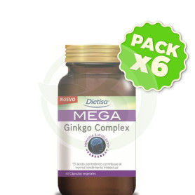 Pack 6x Mega Ginkgo Complex 60 Cápsulas Dietisa