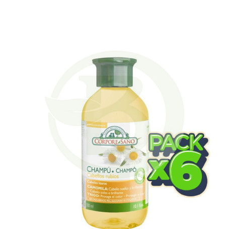 Pack 6x Champú Henna Cabello Rubio 300Ml. Corpore Sano
