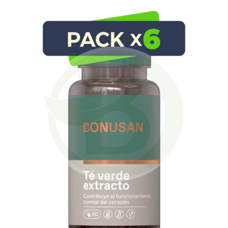 Pack 6x Té Verde 60 Cápsulas Bonusan