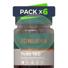 Pack 6x Yodo 150Mcg. (Kelp) 180 Tabletas Bonusan