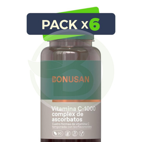 Pack 6x Vitamina C1000 Complejo Ascrobato 90Comprimidos Bonusan