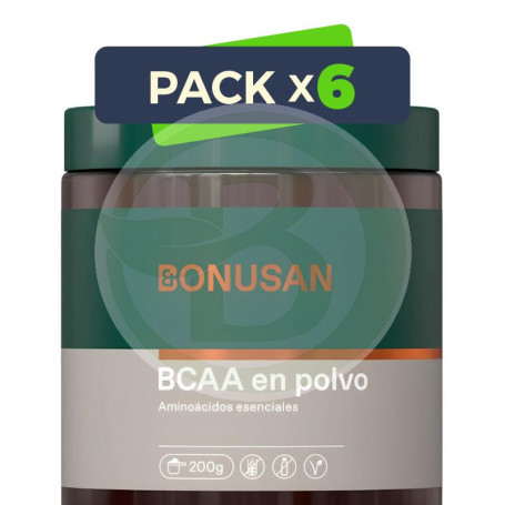 Pack 6x Bcaa Polvo 200 Gr Bonusan