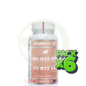 Pack 6x Vitamina B12 AB 1000Mg. 60 Tabletas Airbiotic