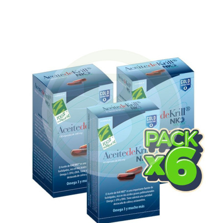 Pack 6x Aceite De Krill Nko 40 perlas 500Mg. 100% Natural