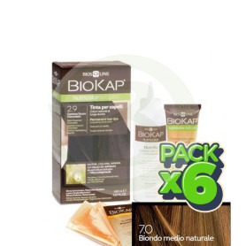 Pack 6x Tinte Nutricolor Delicato 7.0 Rubio Medio Natural 140Ml. Biokap