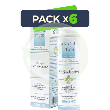 Pack 6x Champu Antiseborrea 200 Ml Anacil Plus