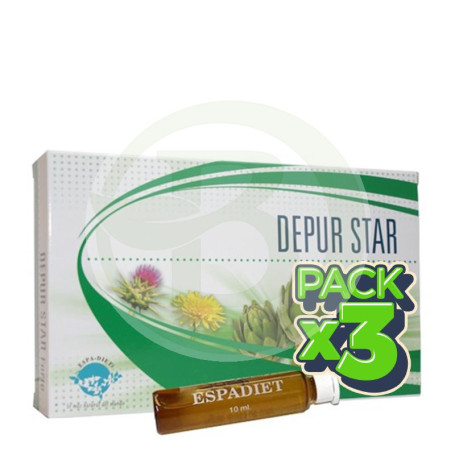 Pack 3x Depur Star Forte 20 Viales 10Ml. Espadiet