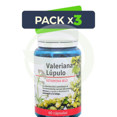 Pack 3x Valeriana, Lúpulo y B12 60 Cápsulas Espadiet