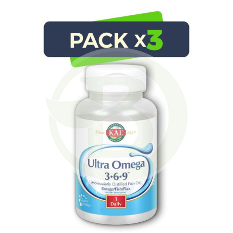 Pack 3x Ultra Omega 3-6-9 100 Perlas Kal