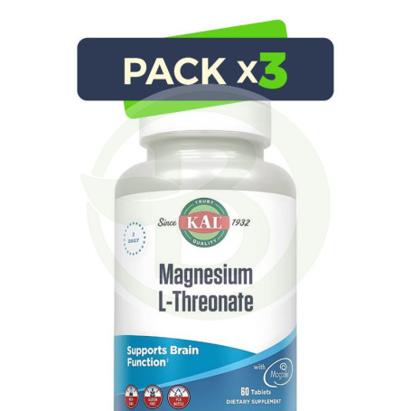 Pack 3x L-Threonate Magnesium 60 Comprimidos Kal
