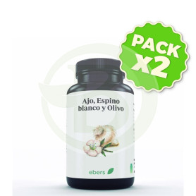 Pack 2x Ajo + Espino Blanco+ Olivo 700 Mg 60 Perlas Ebers