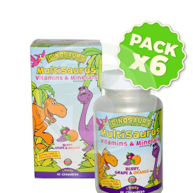 Pack 6x Multisaurus 60 Dinosaurios Masticables Kal