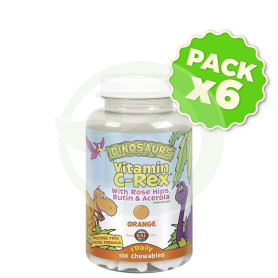 Pack 6x Vitamina C Rex 100 Dinosaurios Masticables Kal