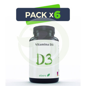 Pack 6x Vitamina D3 1000 Ui 60 Comp Ebers