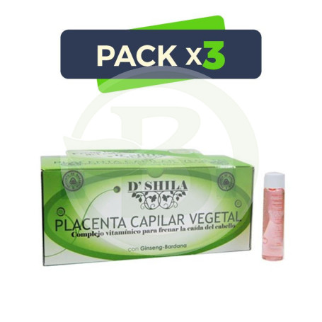 Pack 3x Placenta Vegetal con Ginseng 25Ml. Shila
