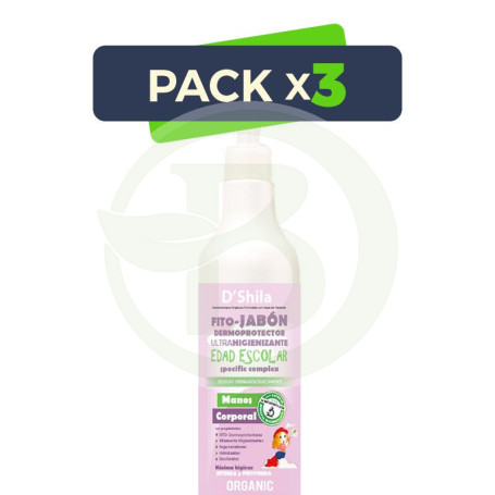 Pack 3x Fito-Jabón Dermoprotector Edad Escolar 500Ml. Shila